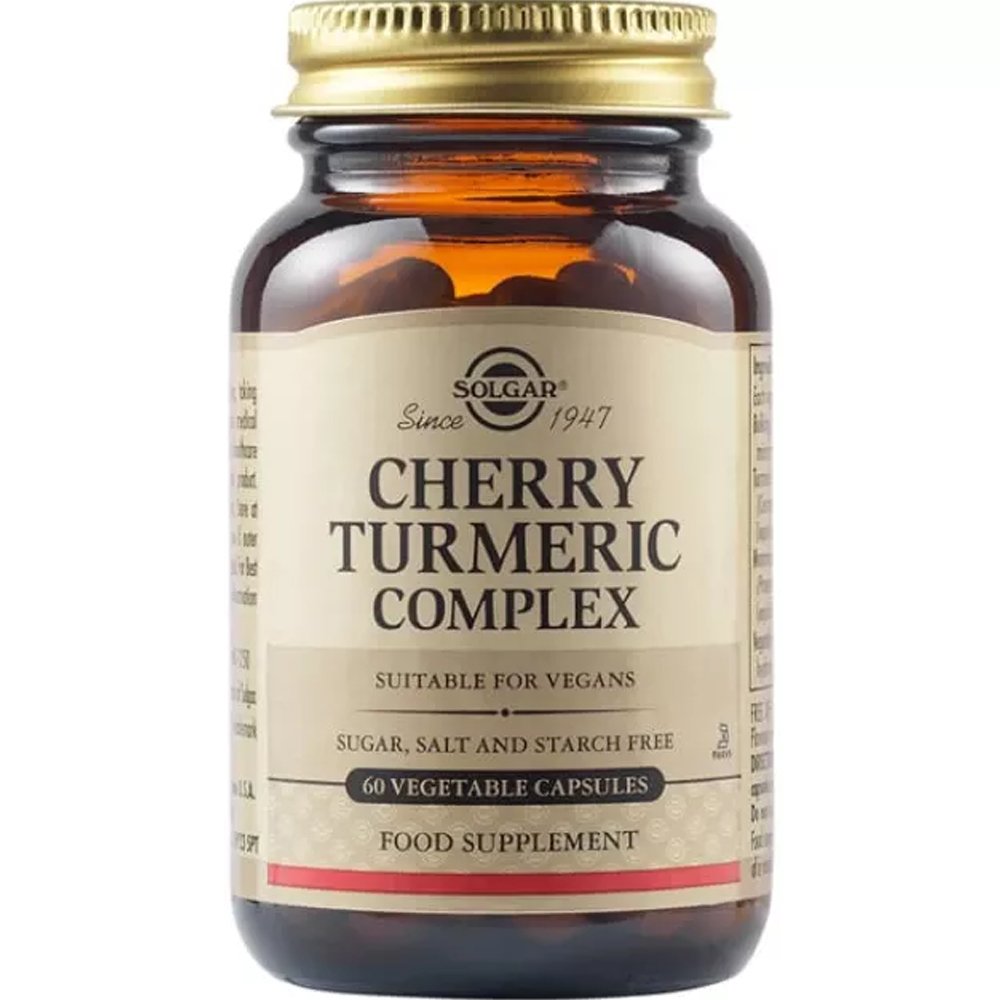 Solgar Cherry Turmeric Complex Συμπλήρωμα Διατροφής Εκχυλίσματος Κουρκουμά & Κερασιού με Αντιοξειδωτικές Ιδιότητες 60veg.caps