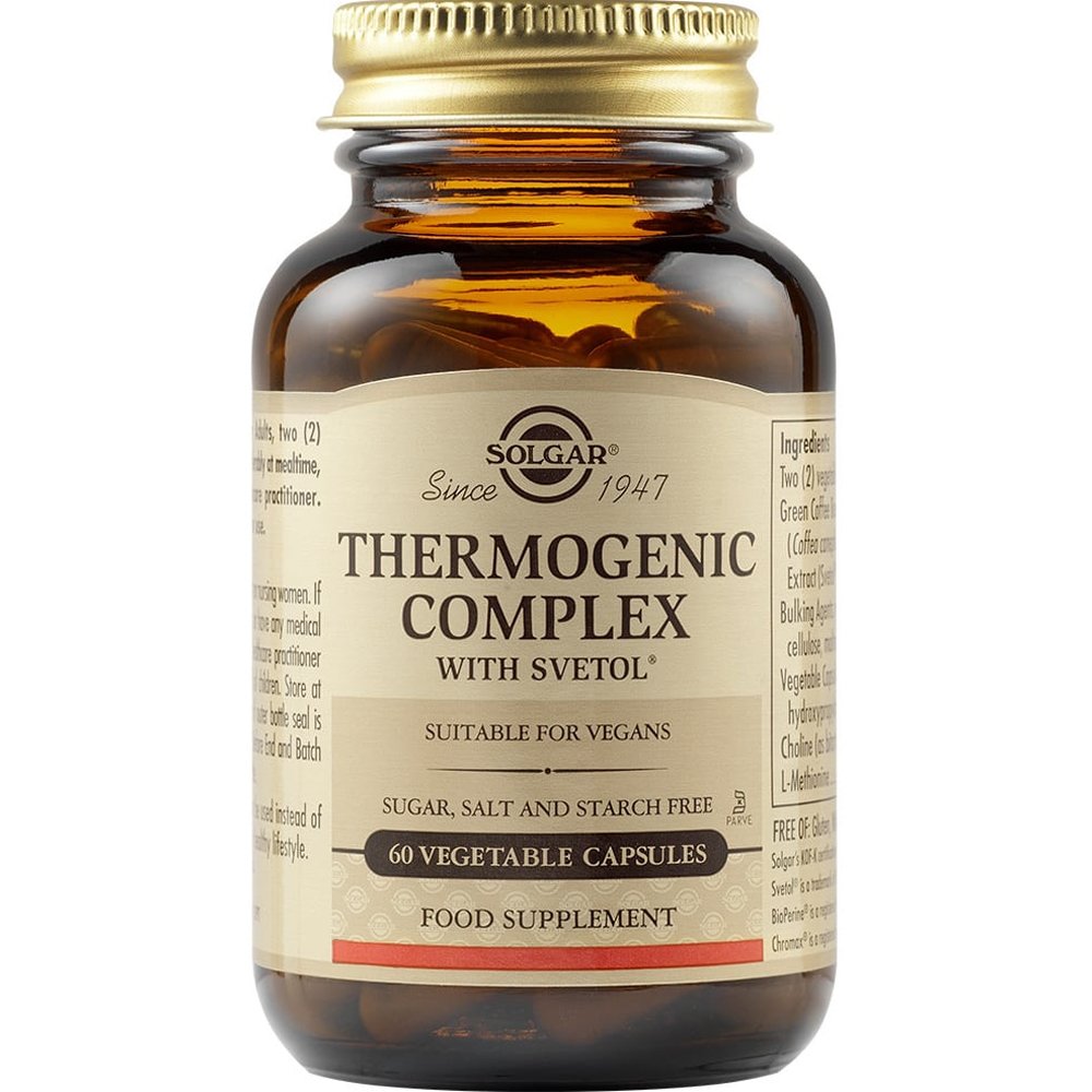 Solgar Thermogenic Complex with Svetol Συμπλήρωμα Διατροφής Φυτικών Εκχυλισμάτων & Ενζύμων για την Καύση του Λίπους & την Ενεργοποίηση του Μεταβολισμού 60veg.caps
