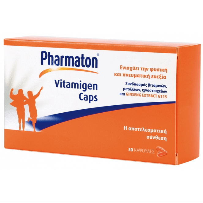 Pharmaton Vitamigen Πολυβιταμίνες, Συνδιασμός Bιταμινών, Mετάλλων, Iχνοστοιχείων και Ginseng Extract G115 30Caps