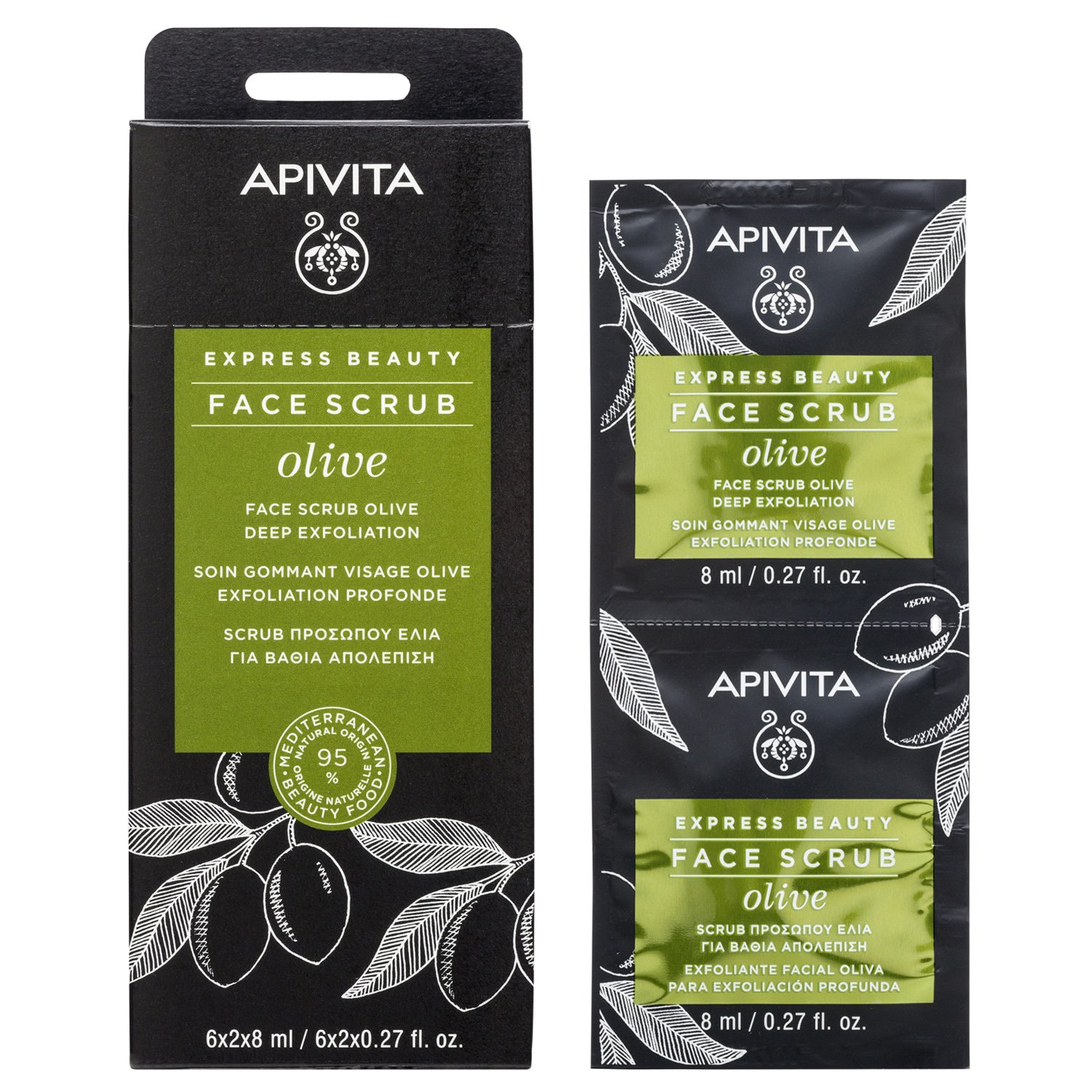 Apivita Express Beauty Κρέμα Βαθιάς Απολέπισης Με Ελιά 2x8ml
