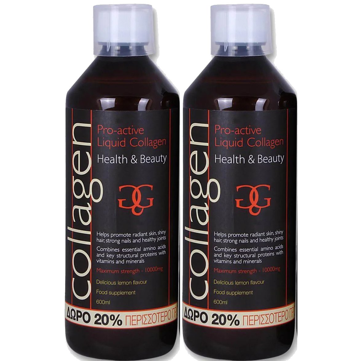 Collagen ProActive Πακέτο Προσφοράς Πόσιμο Κολλαγόνο 2x500ml Δώρο 20% Επιπλέον Ποσότητα – Φράουλα