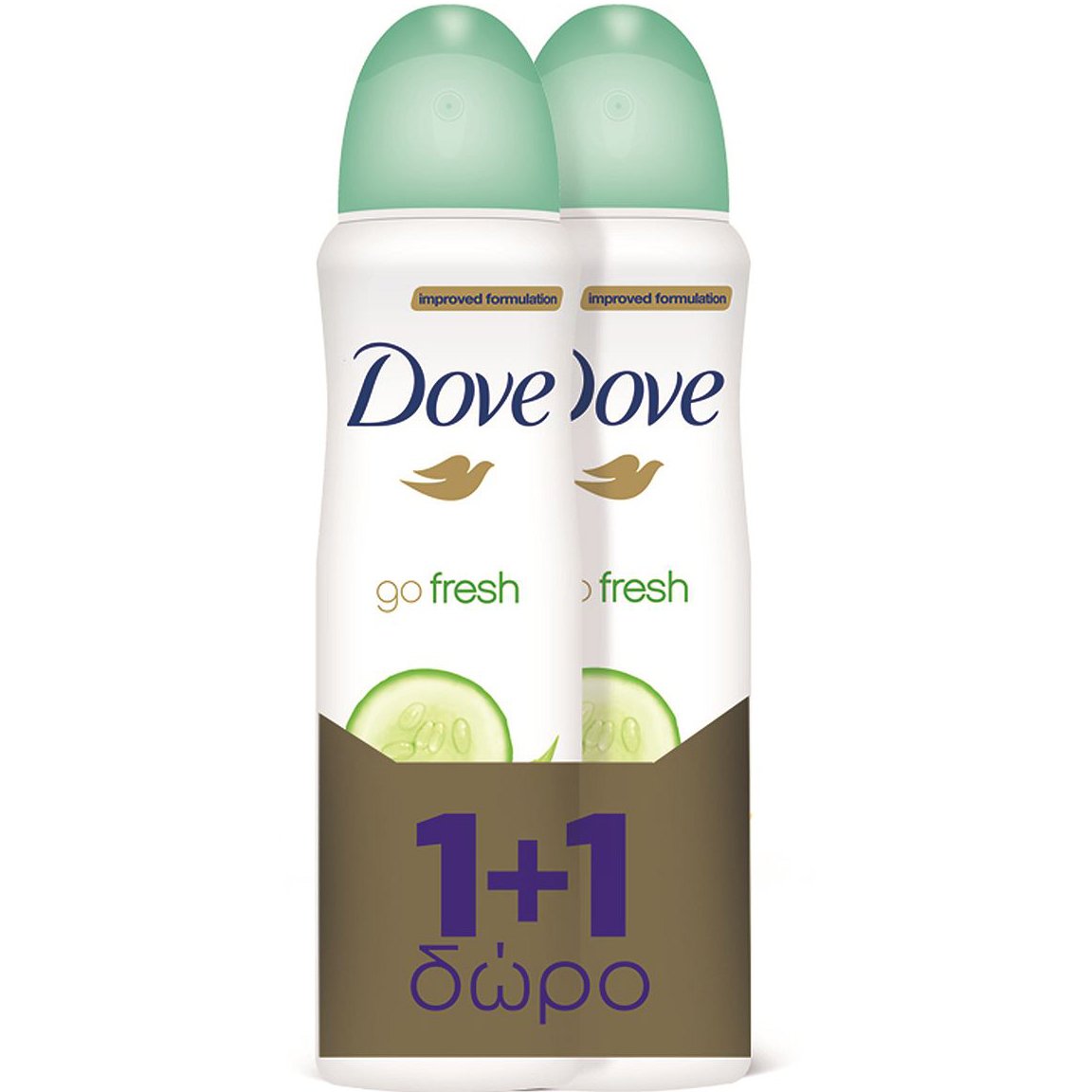 Dove Πακέτο Προσφοράς Spray Go Fresh Αποσμητικό Γυναικείο 150ml 1+1 Δώρο