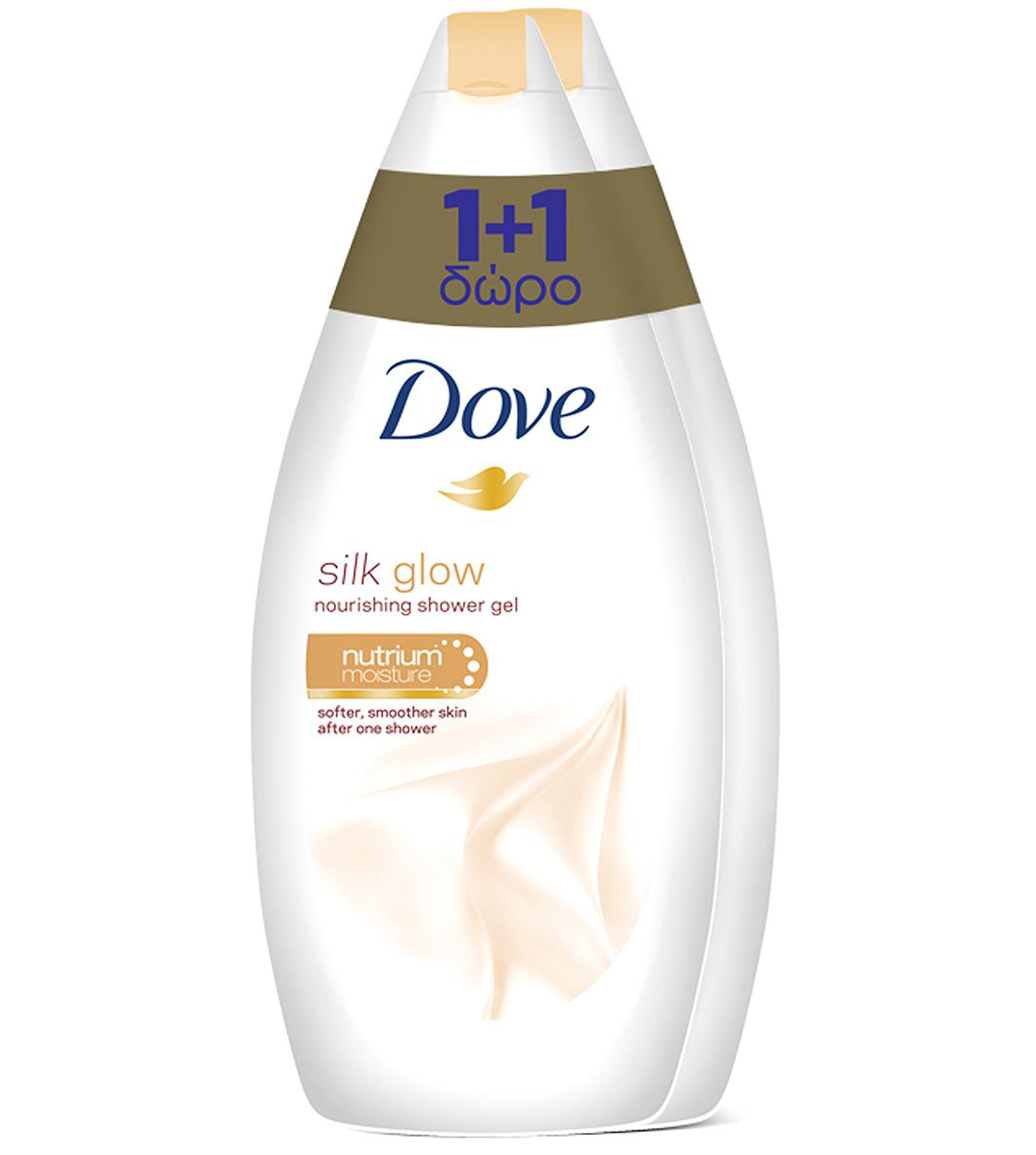 Dove Πακέτο Προσφοράς Silk Glow Ενυδατικό Αφρόλουτρο για Μεταξένια Επιδερμίδα 1+1 Δώρο 2x750ml