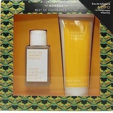 Korres Gift Set Άρωμα Γυναικείο White Tea Eau de Toilette 50ml + Δώρο Body Milk Γαλάκτωμα Σώματος 125ml