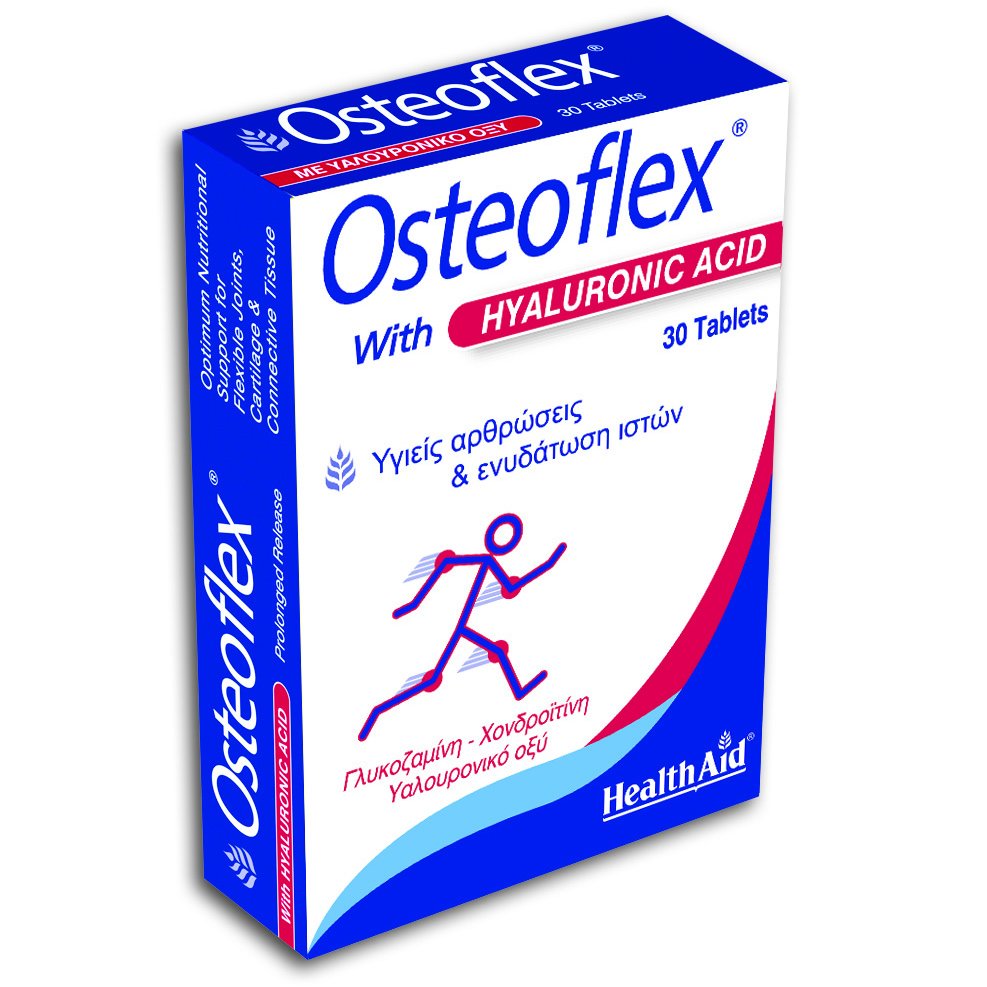 Health Aid Osteoflex With Hyaluronic Γλυκοσαμίνη Χονδροϊτίνη Υαλουρονικό οξύ 30 Tabs
