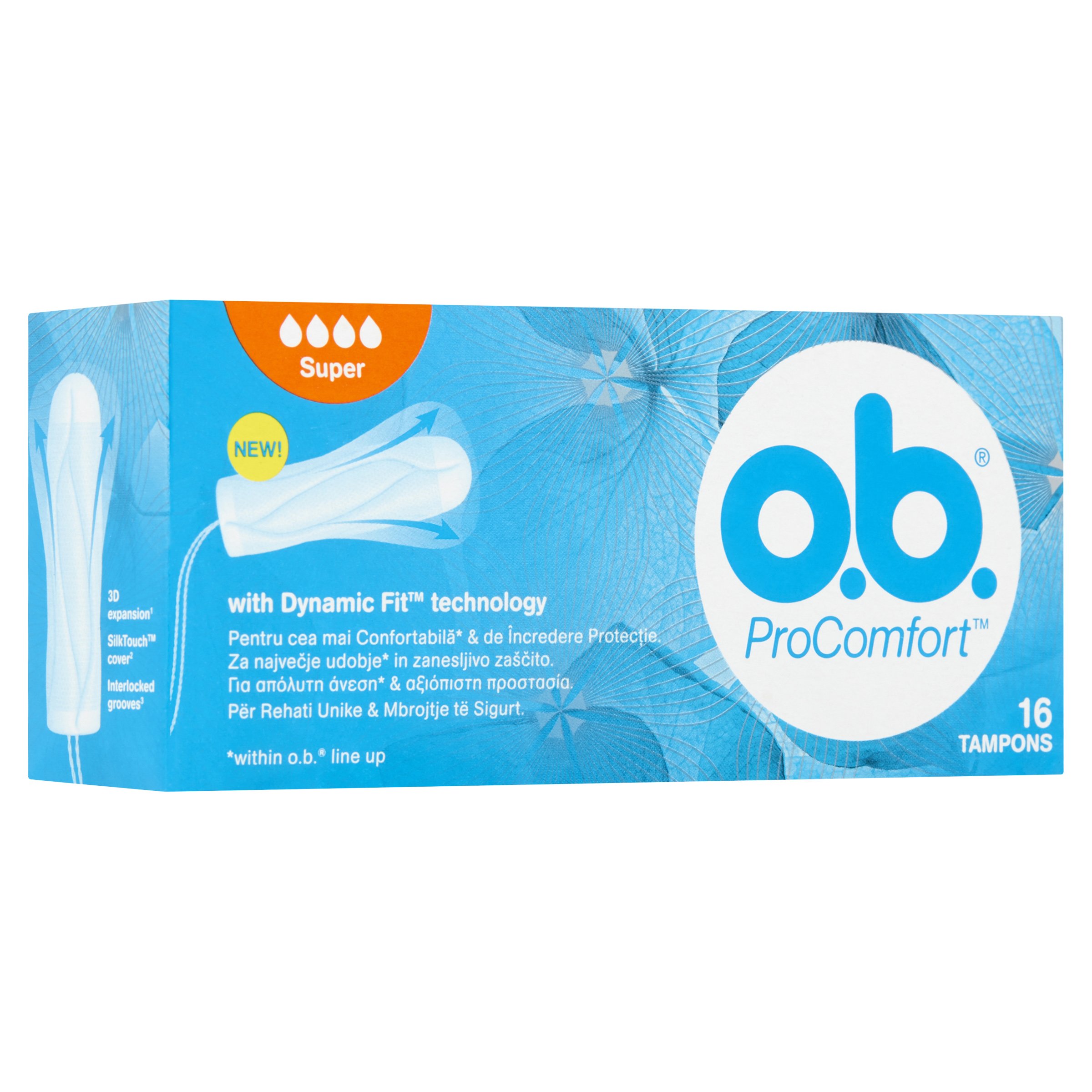 O.b. ProComfort Super Ταμπόν για Ημέρες με Μέτρια Έως Μεγάλη Ροή 16 Τεμάχια