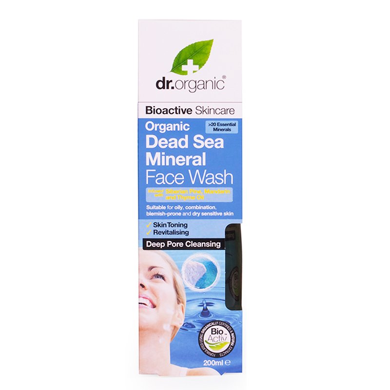 Dr Organic Dead Sea Mineral Face Wash Προϊόν Καθαρισμού για το Πρόσωπο με Βιολογικά Μεταλλικά Στοιχεία 200ml