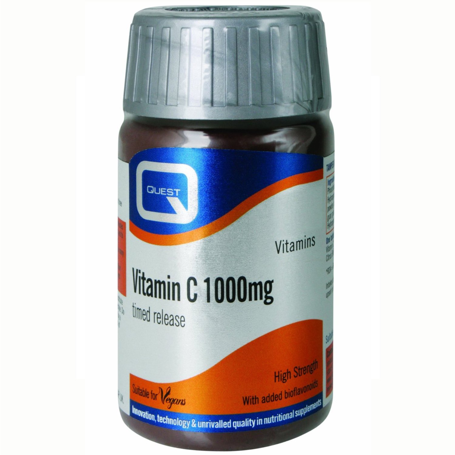 Quest Vitamin C 1000mg Timed Release Συμπλήρωμα Διατροφής Βιταμίνης C με Βιοφλαβονοειδή για την Ενίσχυση του Ανοσοποιητικού 60tabs