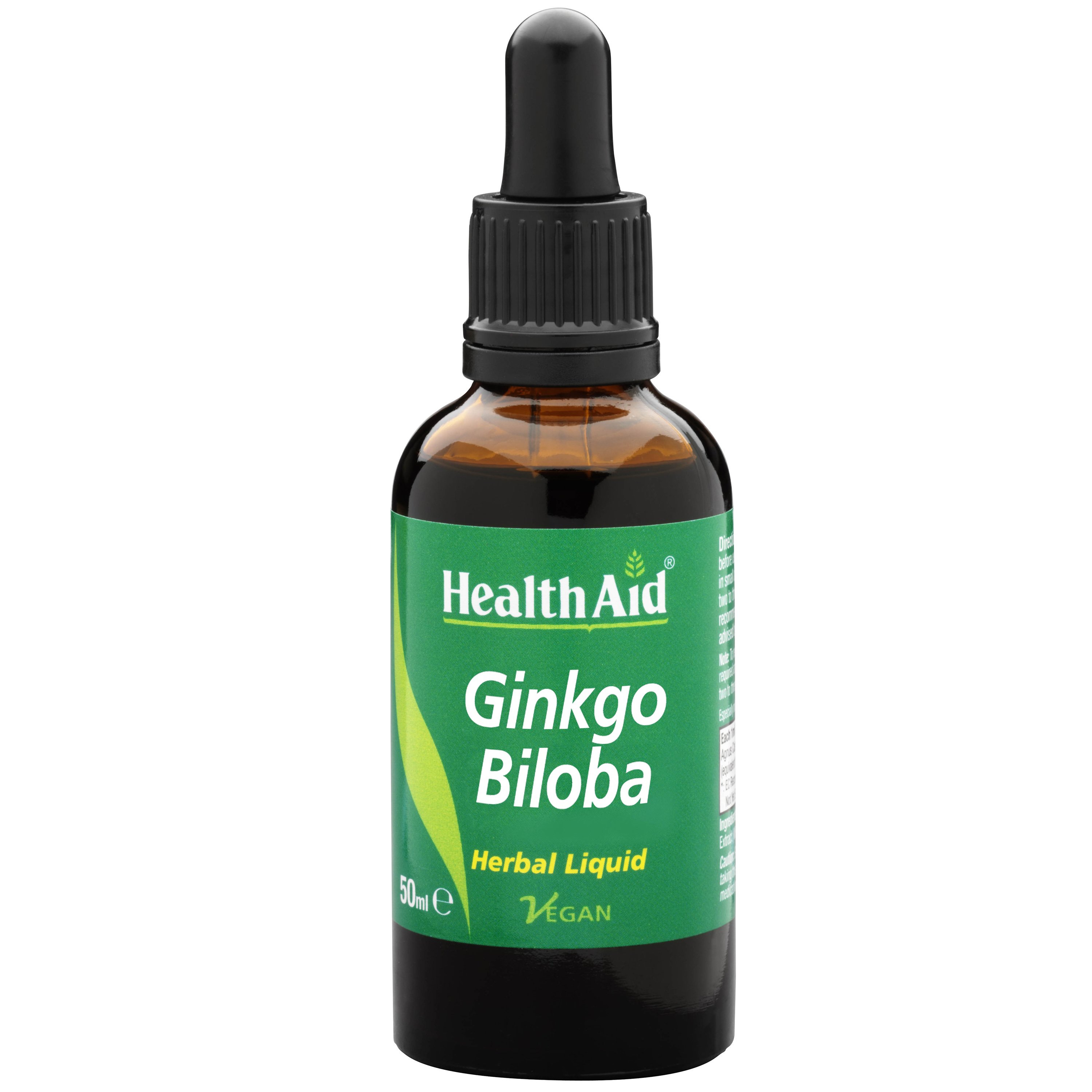 Health Aid Ginkgo Biloba Herbal Liquid Διατήρηση της Καλής Λειτουργίας του Εγκεφάλου και της Μνήμης 50ml