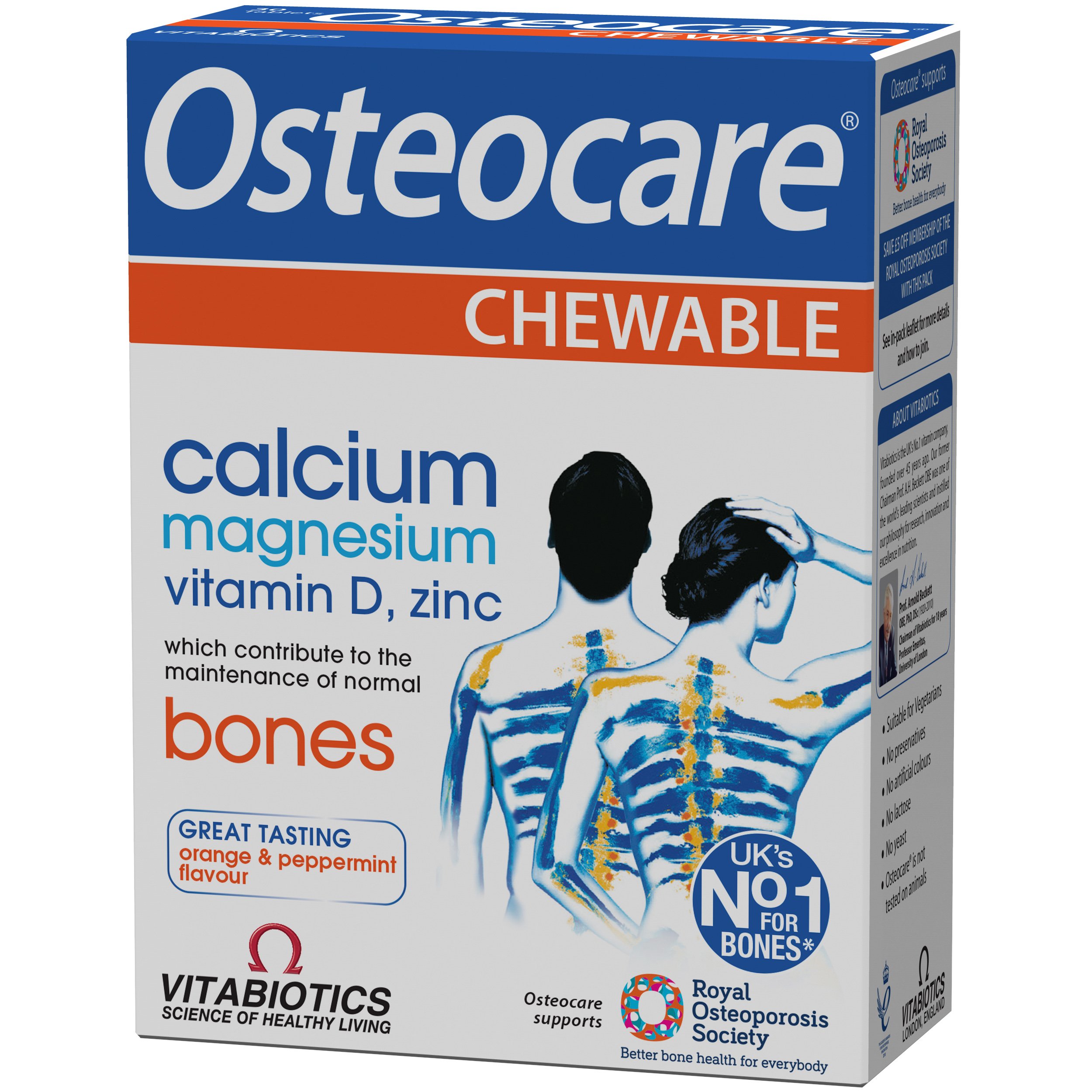 Vitabiotics Vitabiotics Osteocare Chewable Συμπλήρωμα Διατροφής, Συνδυασμός Ασβεστίου, Μαγνησίου, Βιταμίνης D και Ιχνοστοιχείων 30tabs