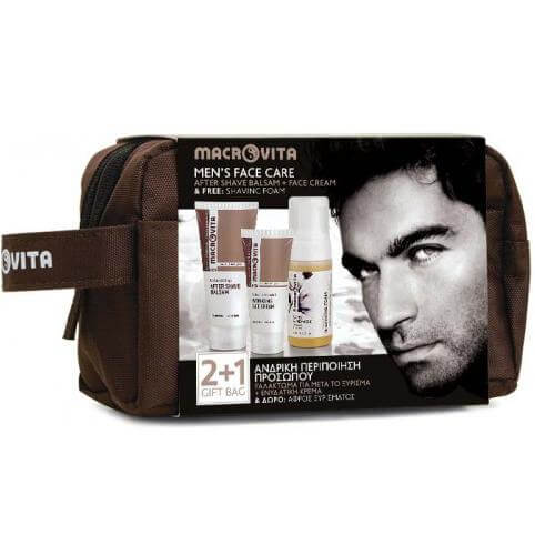 Macrovita Mens Face Care Ανδρική Περιποίηση Προσώπου After Shave100ml +Ενυδατική Κρέμα Προσώπου 50ml Δώρο Αφρός Ξυρίσματος 125m