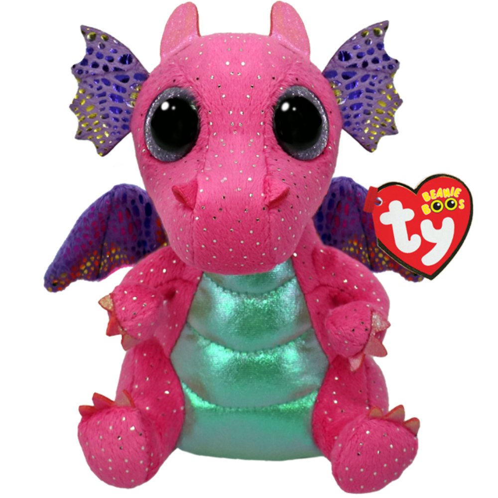 Ty Ty Beanie Babies Spitfire Plushie Λούτρινο Παιδικό Παιχνίδι Ρόζ Δράκος 1 Τεμάχιο