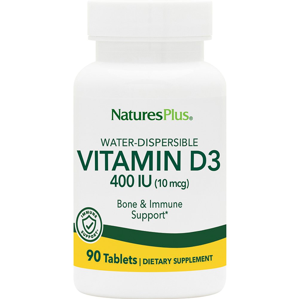 Natures Plus Vitamin D3 400IU Συμπλήρωμα Διατροφής Βιταμίνης D3 για την Καλή Λειτουργία των Οστών, Δοντιών & Ανοσοποιητικού 90tabs