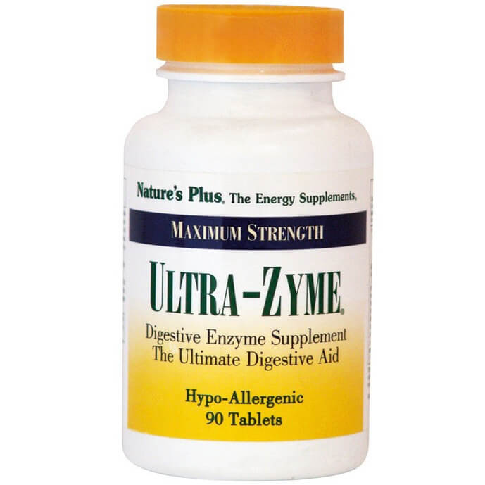 Natures Plus Natures Plus Ultra-Zyme Συμπλήρωμα Διατροφής Ισχυρής Φόρμουλας Πεπτικών Ενζύμων 90Tabs