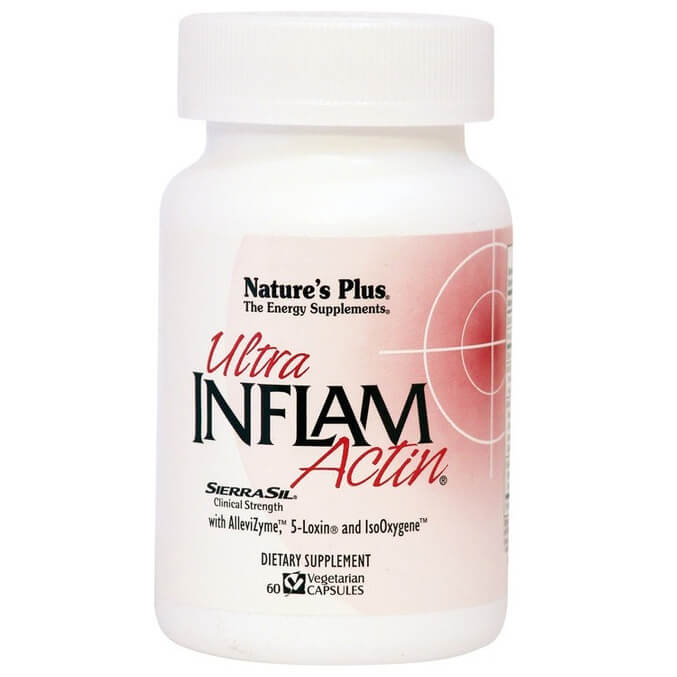Natures Plus Ultra Inflam Actin Συμπλήρωμα Διατροφής με Αντιφλεγμονική, Αναλγητική & Αντιαρθριτική Δράση 60veg.caps