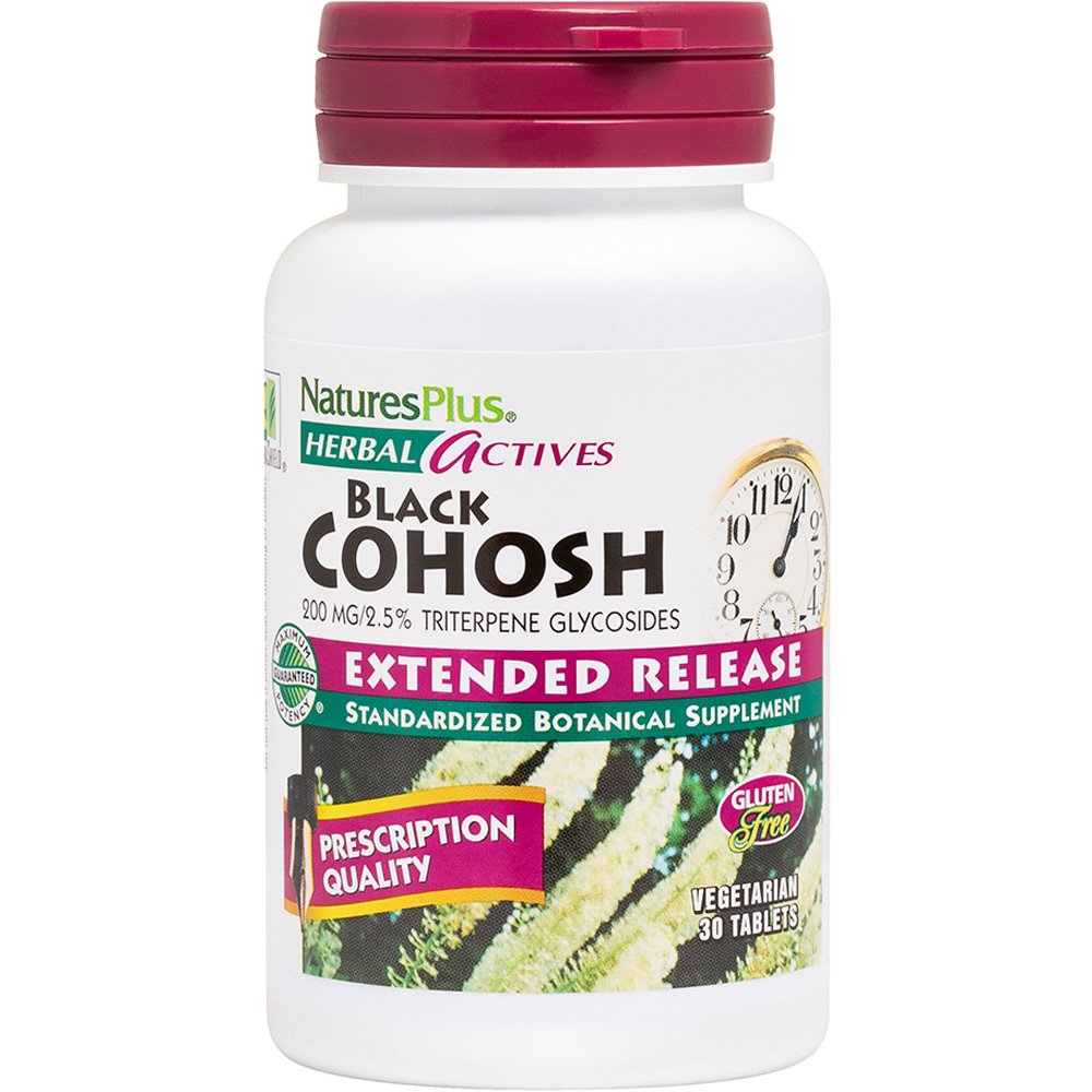 Natures Plus Black Cohosh 200mg Συμπλήρωμα Διατροφής Συμπυκνωμένου Εκχυλίσματος του Φυτού Black Cohosh Παρατεταμένης Αποδέσμευσης για Ορμονική Ισορροπία & Αντιμετώπιση των Συμπτωμάτων της Εμμηνόπαυσης 30tabs