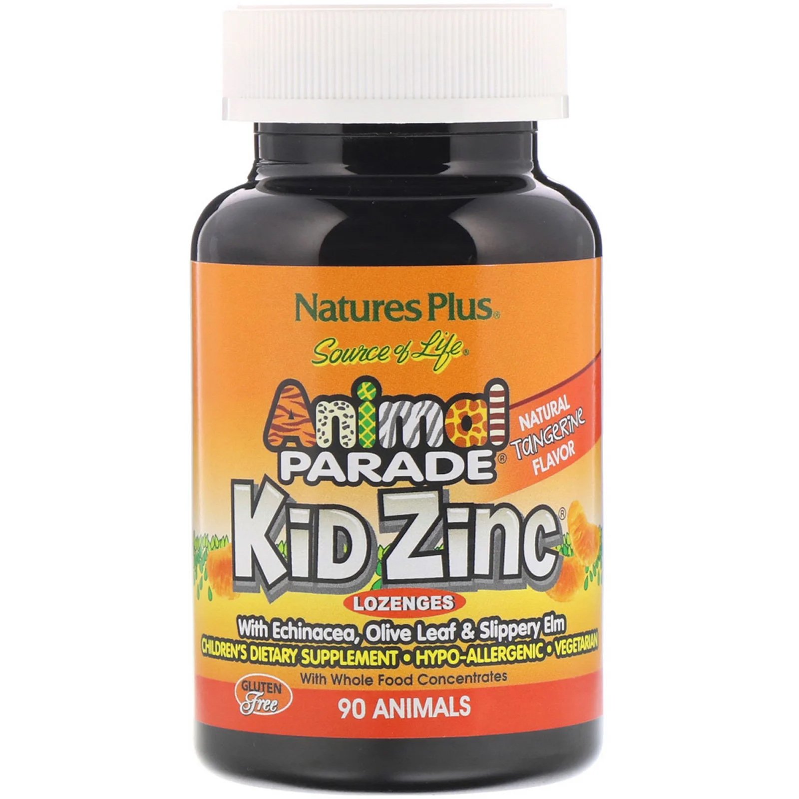 Natures Plus Animal Parade KidZinc Tangerine Flavor Συμπλήρωμα Διατροφής με Ψευδάργυρο για Παιδιά με Γεύση Μανταρίνι 90 Παστίλιες