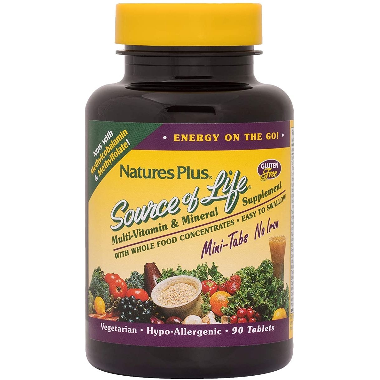 Natures Plus Source Of Life Mini-Tabs No Iron Συμπλήρωμα Διατροφής για Τόνωση & Ενέργεια του Οργανισμού 90tabs