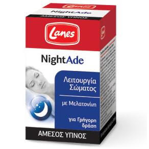Lanes NightAde Ισχυρή Φόρμουλα για Φυσικό & Άμεσο Ύπνο με Μελατονίνη για Γρήγορη Δράση 90 lozenges