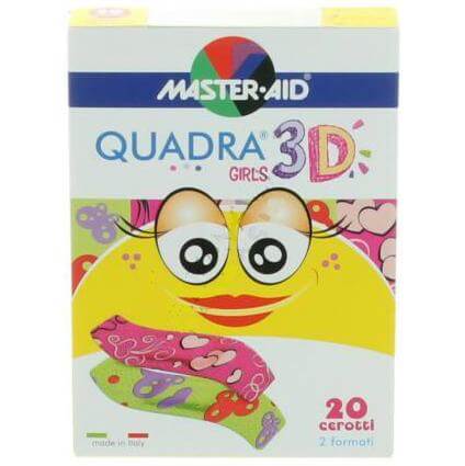 Master Aid Quadra 3D Αυτοκόλλητα Επιθέματα για Παιδιά 20Τεμάχια – Μπλε/Αγόρια