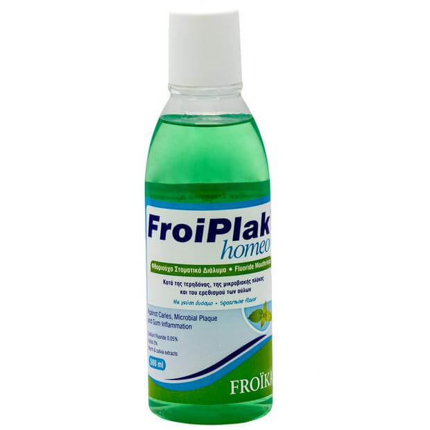 Froika Froiplak Homeo Mouthwash Δυόσμος Φθοριούχο Στοματικό Διάλυμα Κατάλληλο για Ομοιοπαθητική 500ml 11134