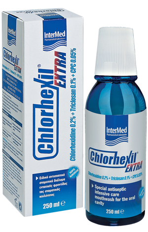 Chlorhexil Extra Mouthwash Στοματικό Διάλυμα Εντατικής & Ισχυρής Αντιμικροβιακής Προστασίας Μακράς Διάρκειας 250ml