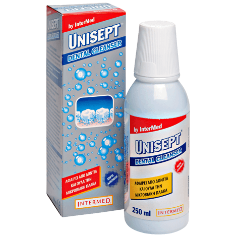 Intermed Unisept Dental Cleanser Στοματικό διάλυμα για την Καθημερινή Βελτίωση της Στοματικής Υγιεινής 250ml