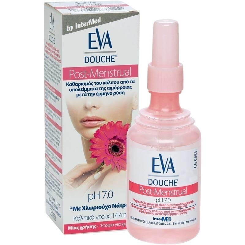 Eva Douche Post Menstrual Κολπική Πλύση, για την Αποτελεσματική Απομάκρυνση των Υπολειμμάτων της Περιόδου 147ml