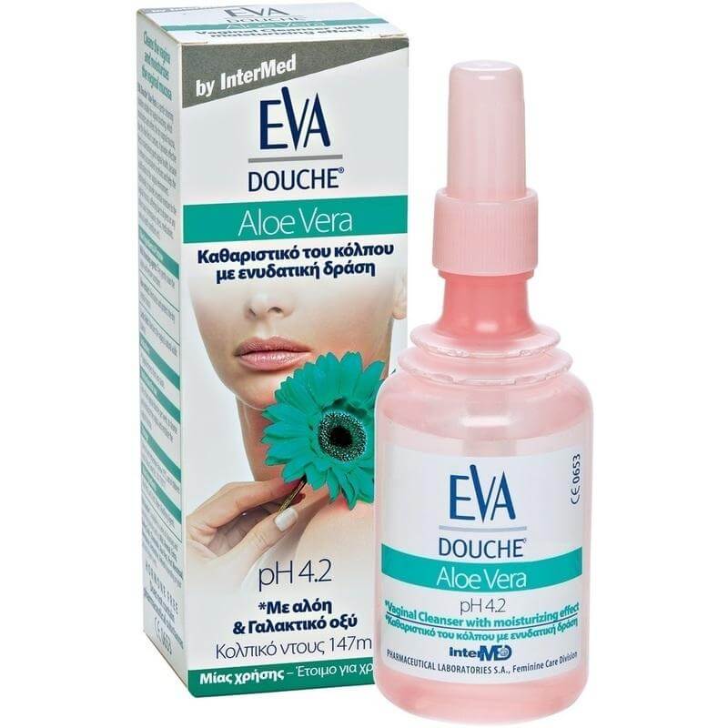 Eva Douche Aloe Vera Κολπική Πλύση μίας Χρήσης με Αλόη για τον Καθαρισμό του Κόλπου την Ενυδάτωση του Βλεννογόνου 147ml