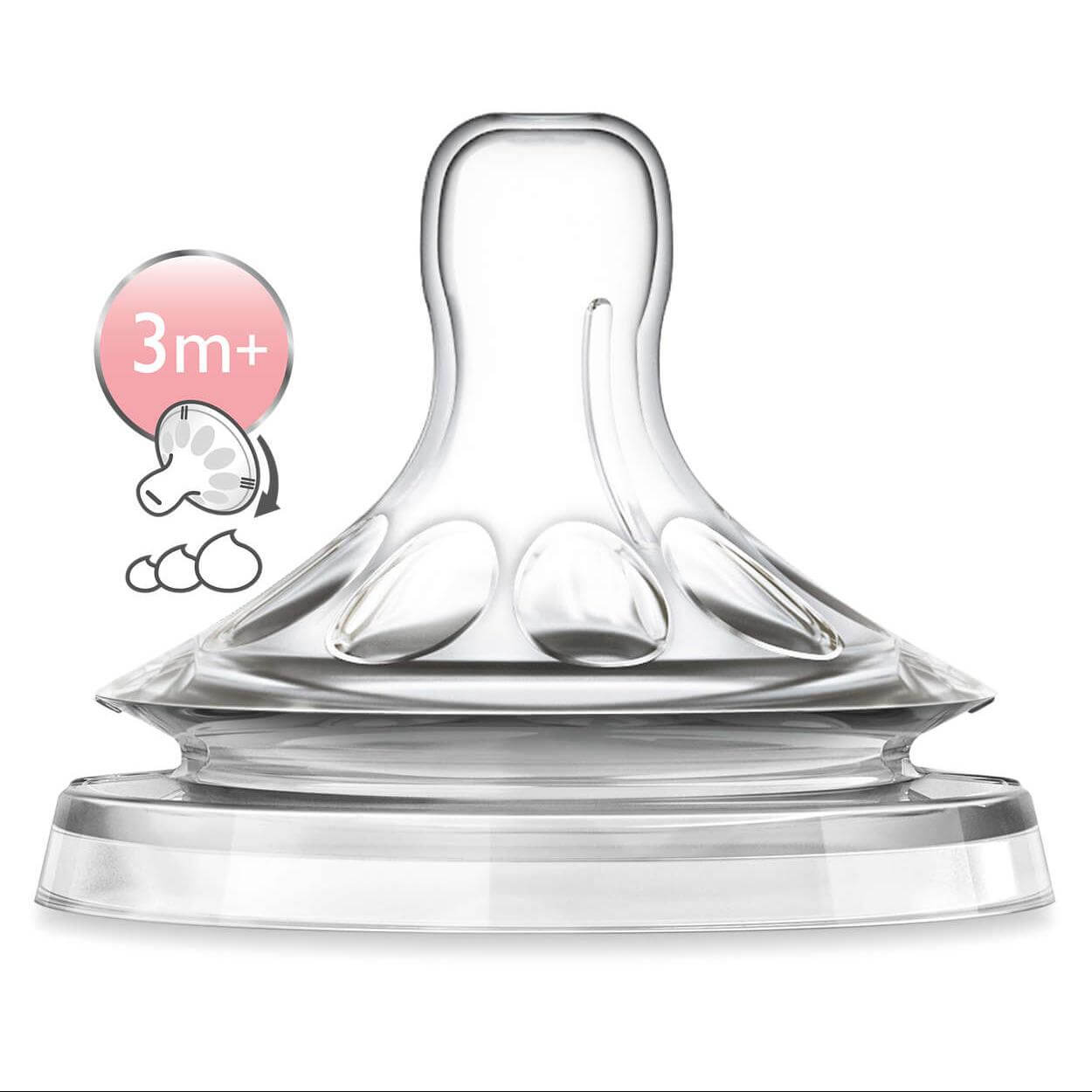 Avent Natural Θηλή Σιλικόνης Μεταβλητής Ροής απο 3 Μηνών 2 Τεμάχια SCF045/27