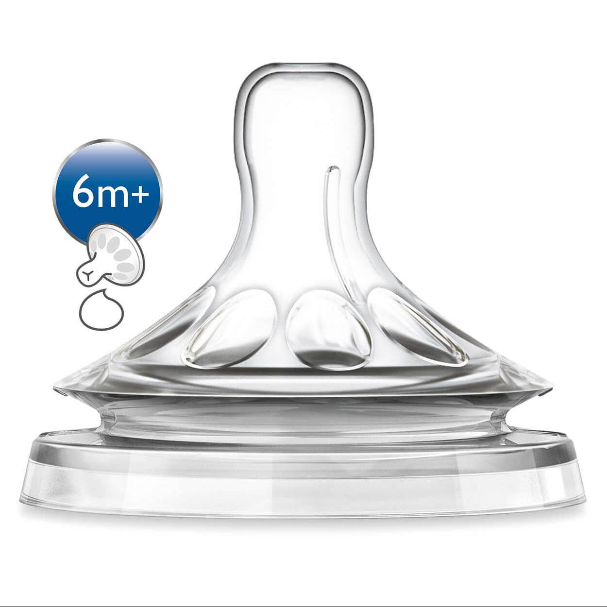 Avent Natural Θηλή Σιλικόνης Μαλακών, Παχύρευστων Τροφών απο 6 Μηνών 2τμχ