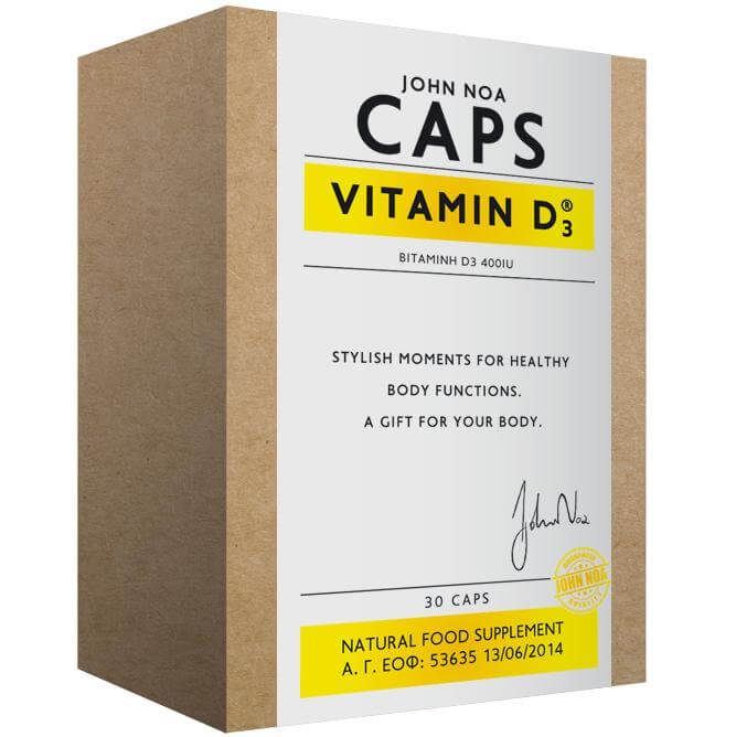 John Noa Vitamin D3 Συμπλήρωμα Διατροφής Που Συμβάλλει στην Απορρόφηση Ασβεστίου απο τα Οστά 30caps