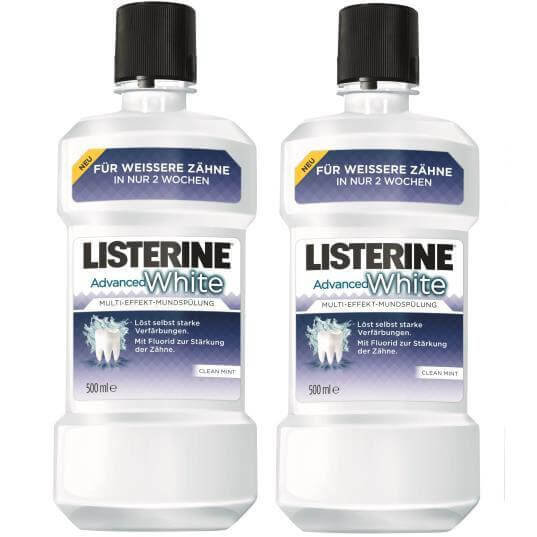Listerine Advanced White Λευκαίνει τα Δόντια 500ml 1 + 1 Δώρο