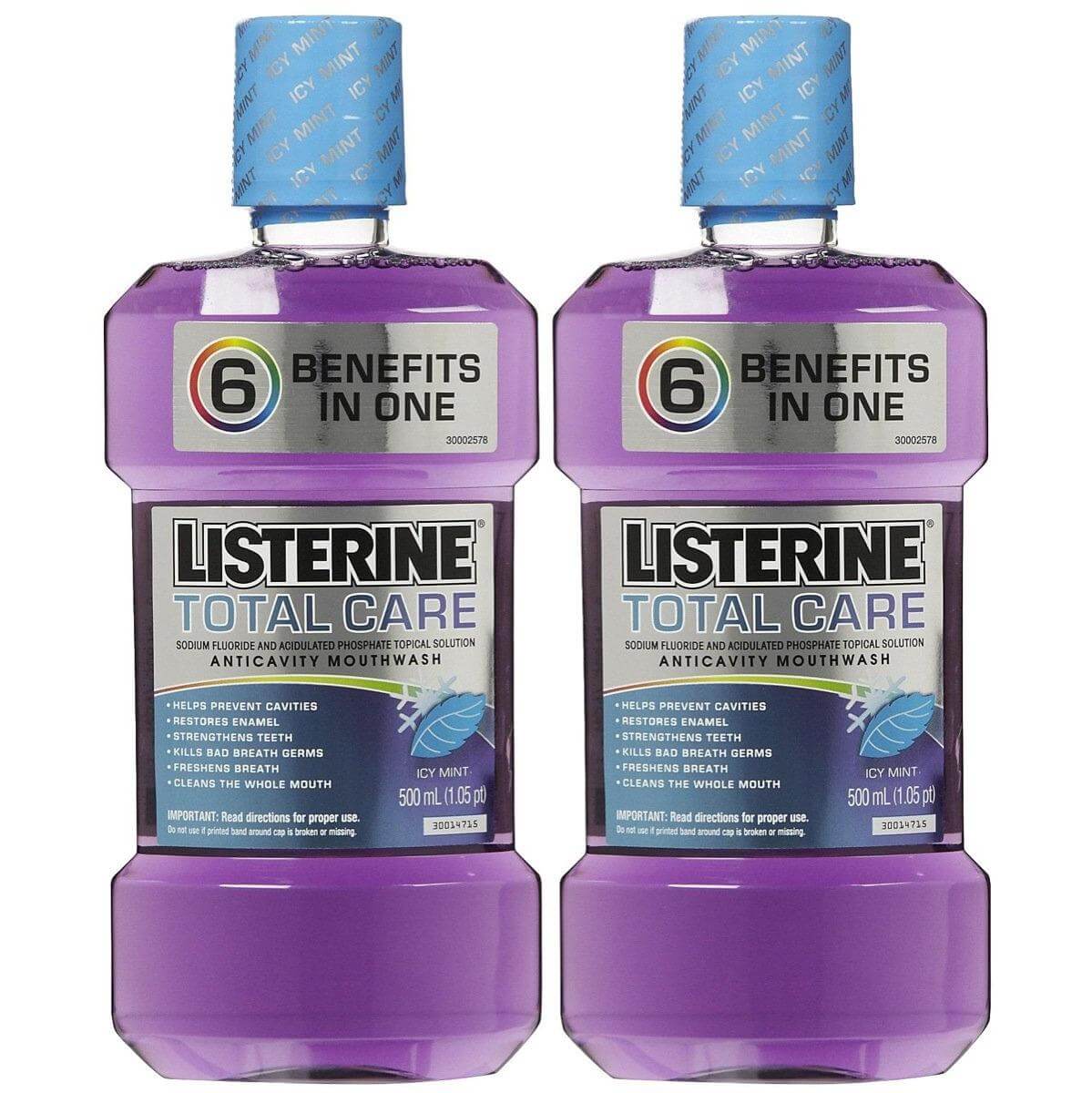 Listerine Total Care 6 Οφέλη για Ολοκληρωμένη Στοματική Υγιεινή 2 x 500ml 1+1 Δώρο