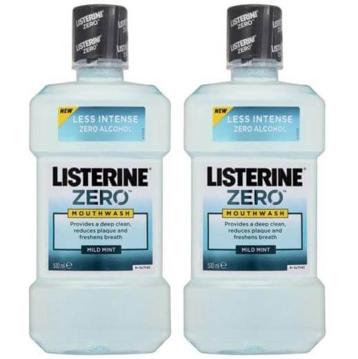 Listerine Zero Κατά των Μικροβίων 2 x 500ml 1+1 Δώρο