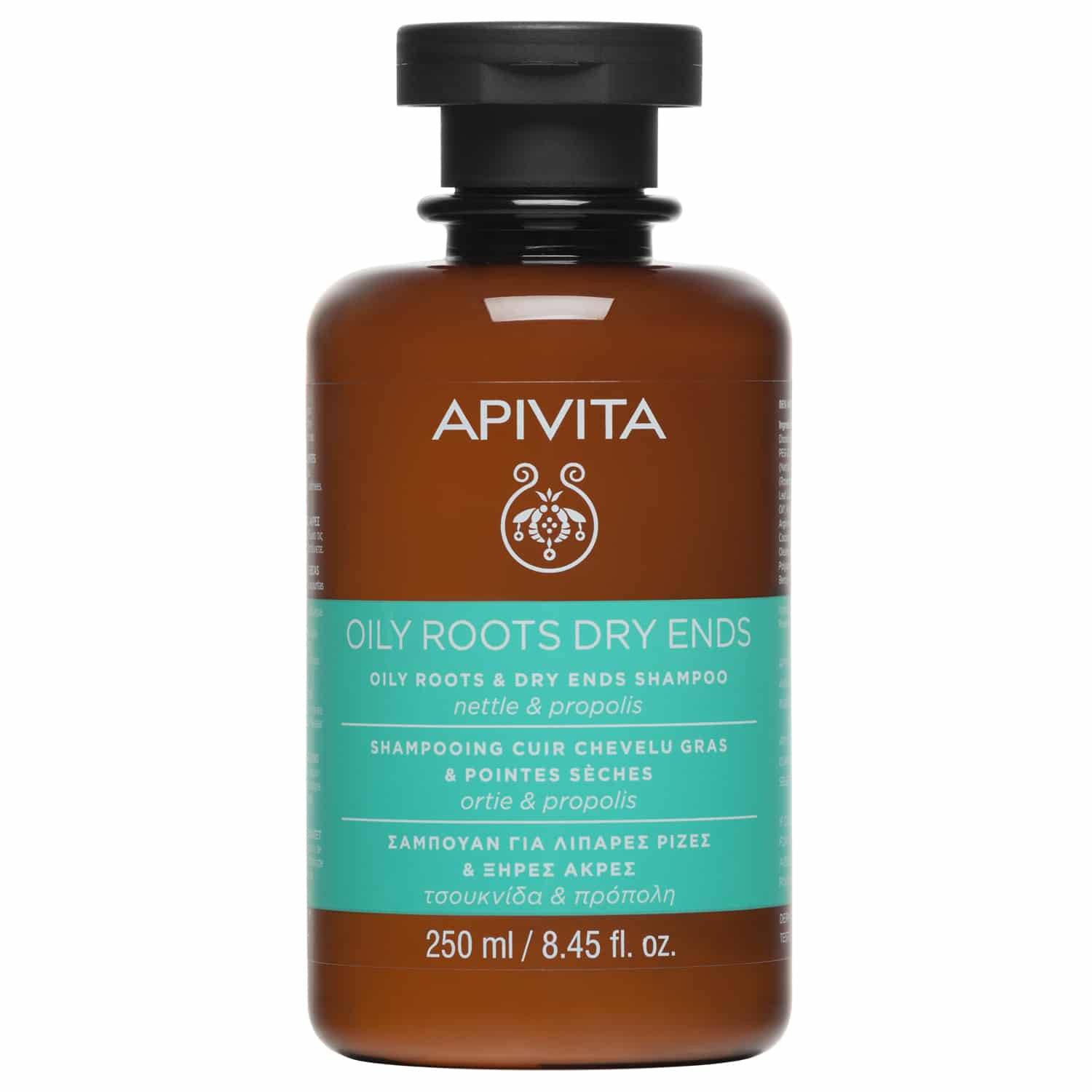 Apivita Oily Roots & Dry Ends Shampoo Σαμπουάν Εξισορρόπησης για Λιπαρές Ρίζες Ξηρές Άκρες με Τσουκνίδα & Πρόπολη 250ml