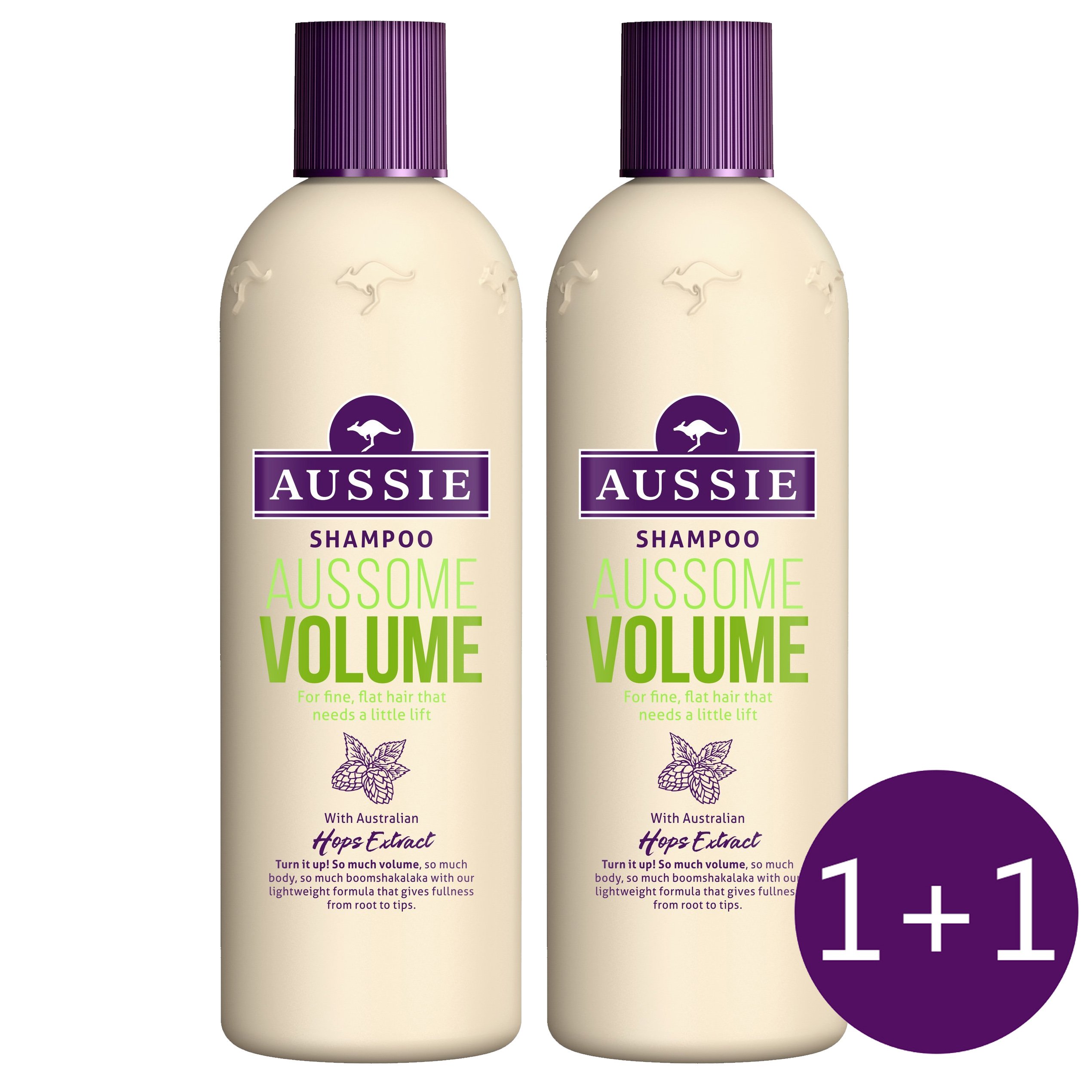 Aussie Πακέτο Προσφοράς Aussome Volume Shampoo Χαρίζει Αισθησιακό ‘Ογκο 2 x 300ml 1+1 Δώρο