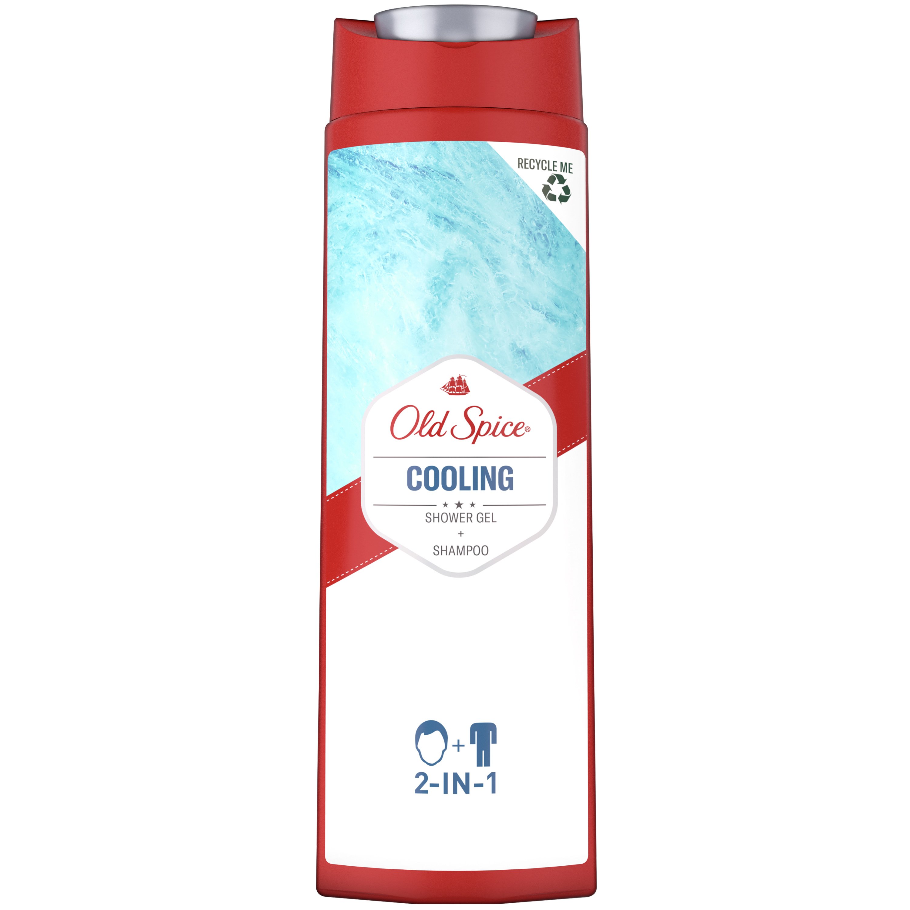 Old Spice Cooling 2 in 1 Shower Gel & Shampoo Ανδρικό Αφρόλουτρο & Σαμπουάν με Αναζωογονητικό Άρωμα 400ml