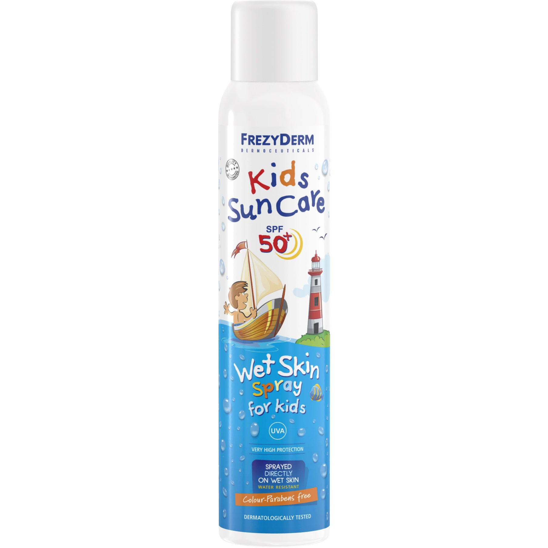 Εικόνα από Frezyderm Kids Sun Care Spray Water Skin Spf50+ Παιδικό Αντηλιακό Πολύ Υψηλής Προστασίας, Απευθείας Ψεκασμός σε Υγρό Σώμα 200ml