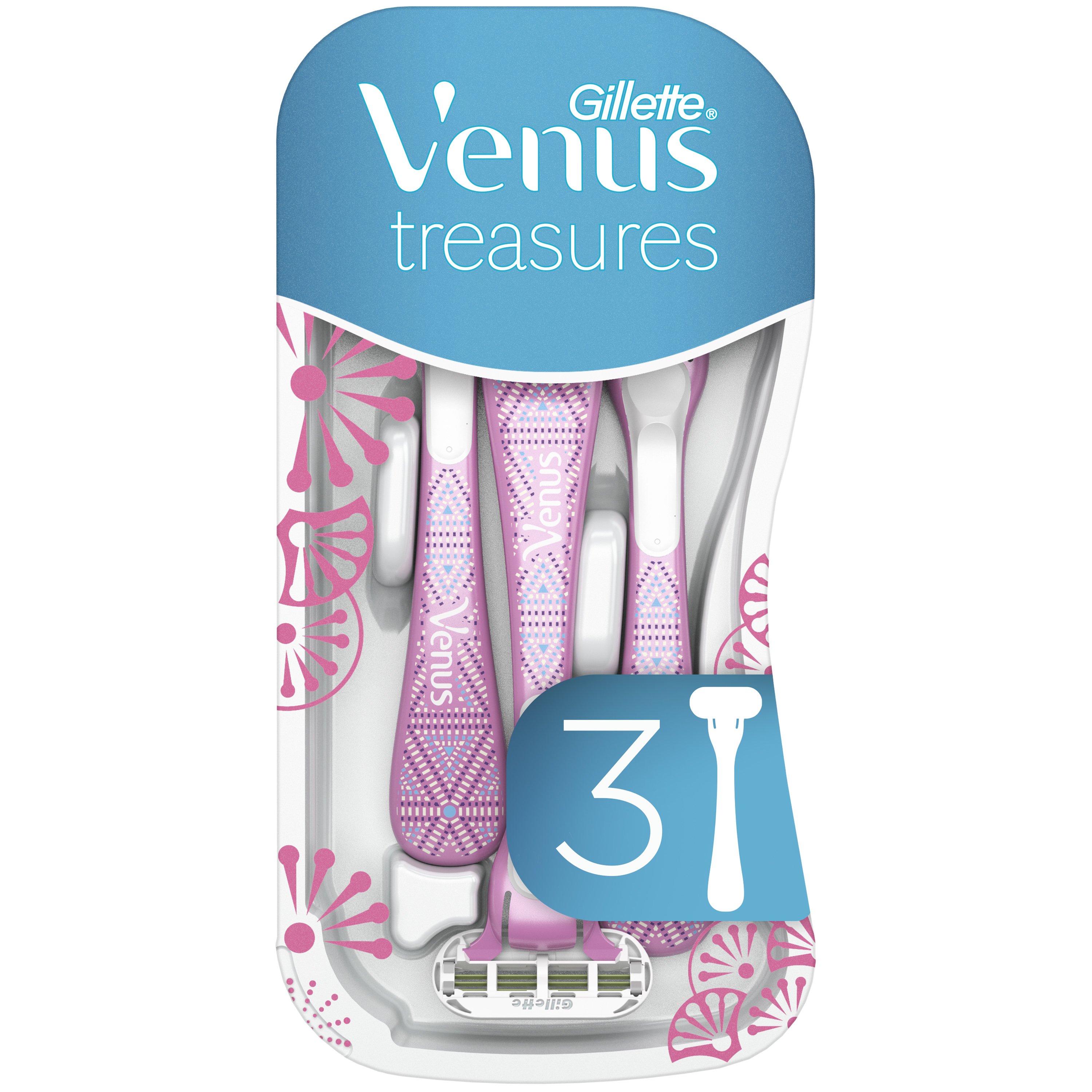 Gillette Venus Treasures Disposable Razors Γυναικεία Ανταλλακτικά Ξυραφάκια 3 Τεμάχια