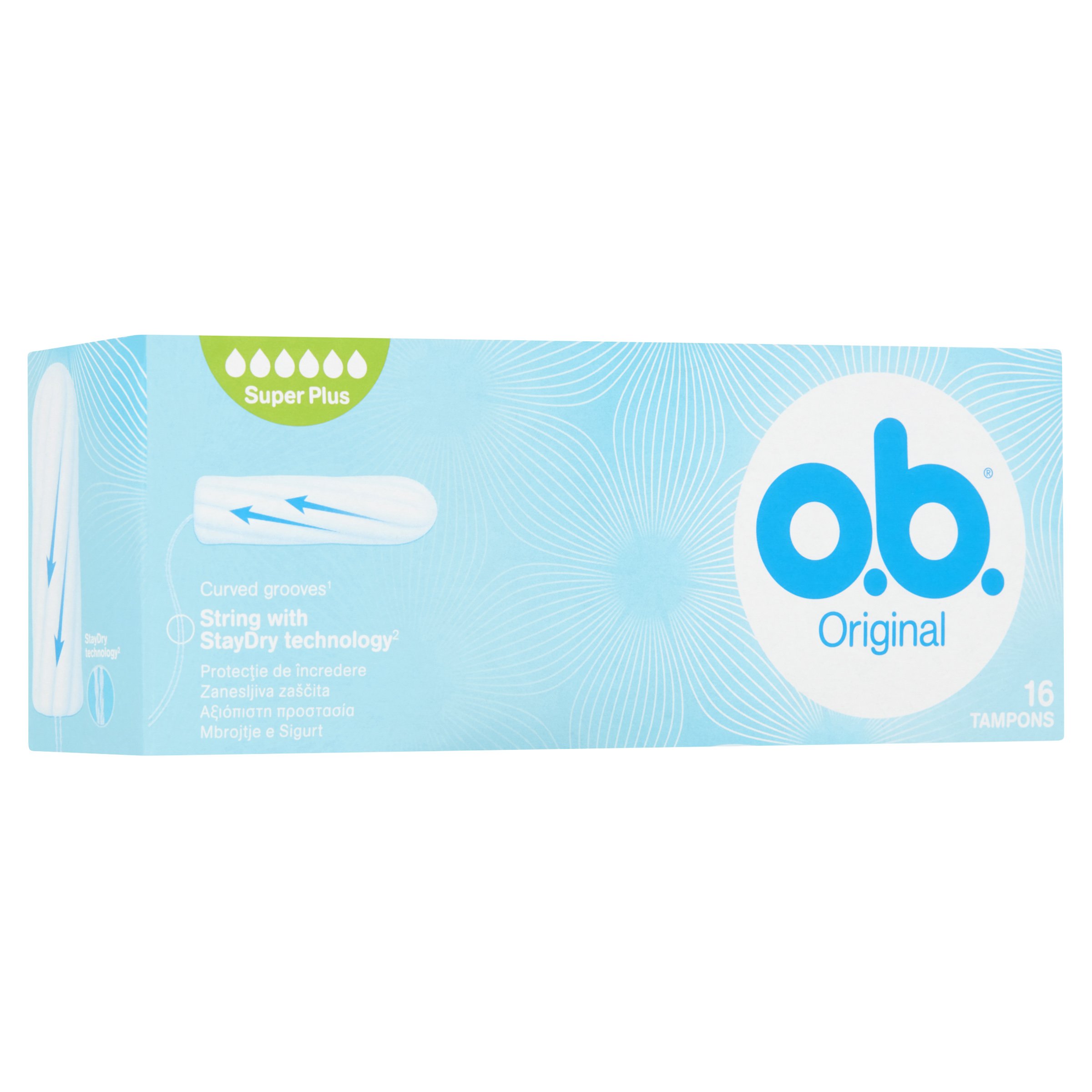 O.b. Original Super Plus Ταμπόν για Ημέρες με Μεγάλη Έως Πολύ Μεγάλη Ροή 16 Τεμάχια