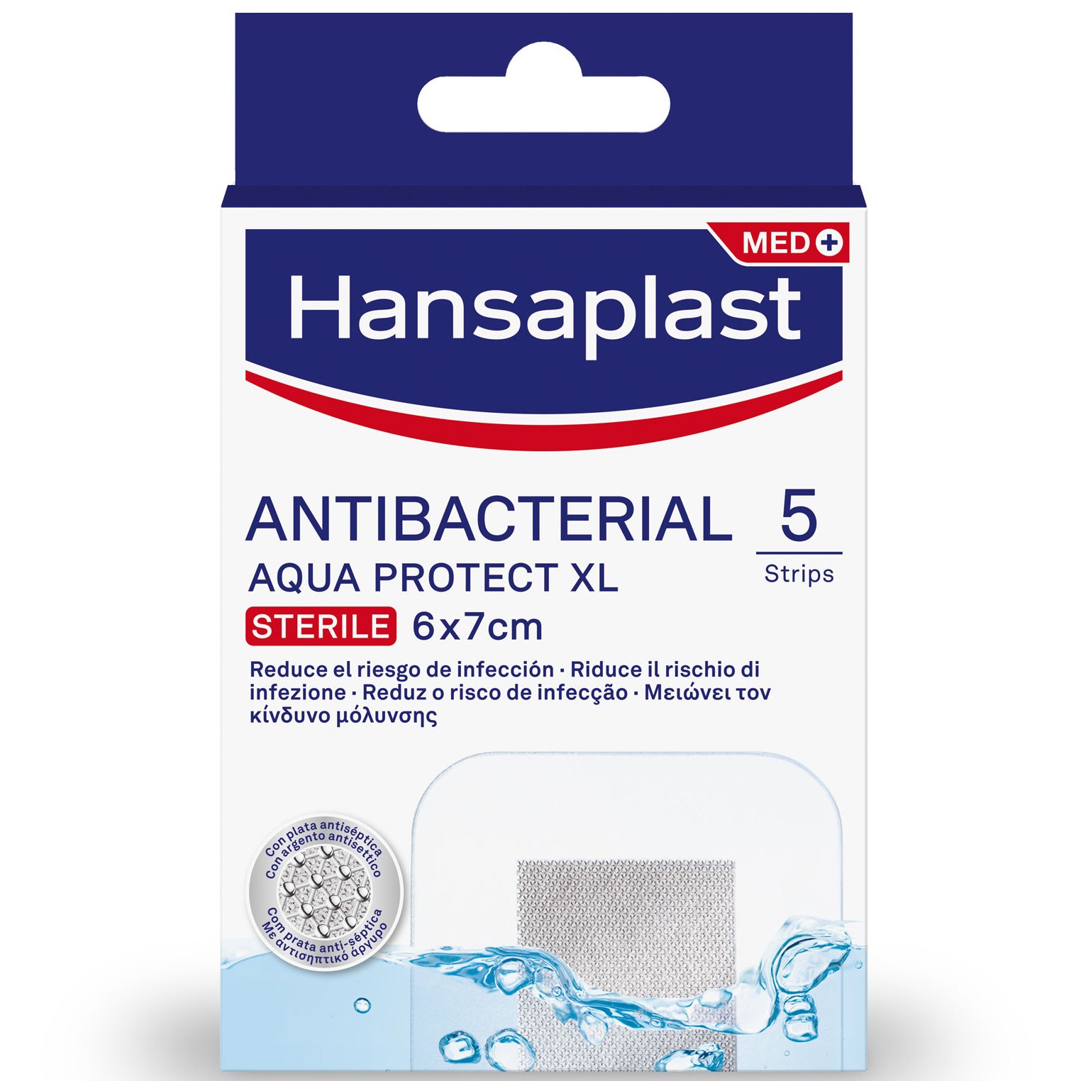 Hansaplast Aqua Protect Αδιάβροχα Επιθέματα XL με Αντιβακτηριδιακή Δράση 6X7 cm, 5τμχ