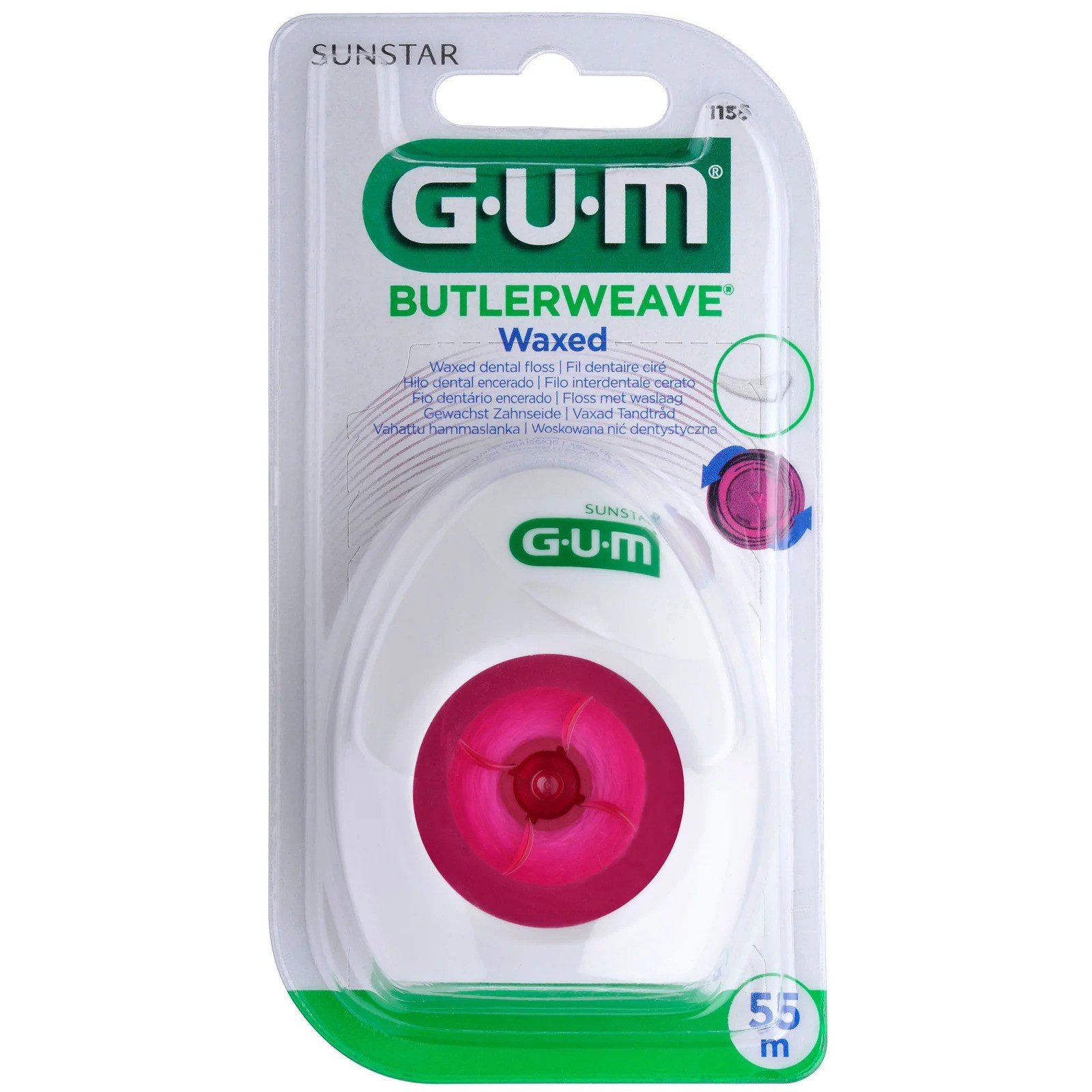 Gum Gum Gum Butlerweave Waxed Floss Κωδ 1155 Οδοντικό Νήμα με Μοναδικό Σχεδιασμό Ύφανσης που Αφαιρεί Αποτελεσματικά την Πλάκα 55m