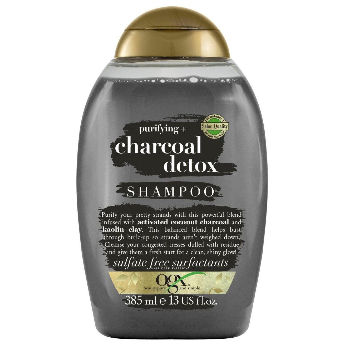 OGX Charcoal Detox Purifying Shampoo Σαμπουάν Ενυδάτωσης & Αποτοξίνωσης για Όλους τους Τύπους Μαλλιών 385ml
