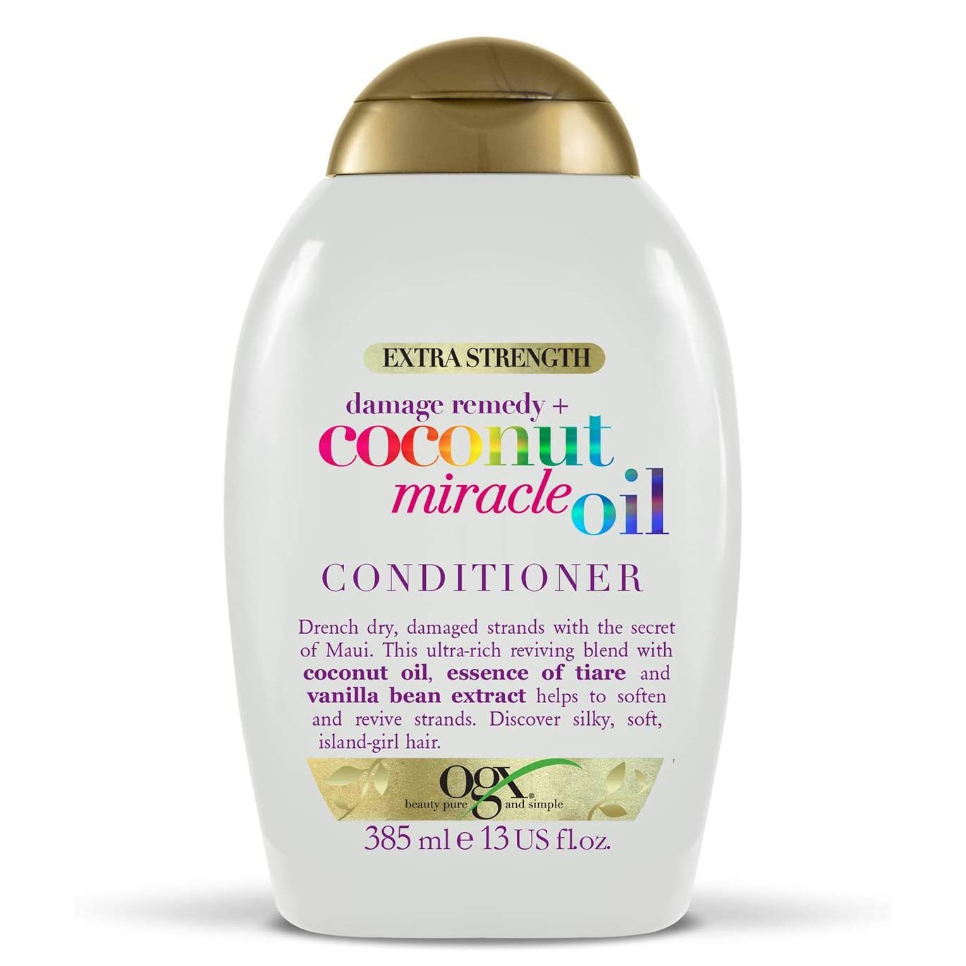 OGX Coconut Miracle Oil Conditioner Κρέμα Μαλλιών Αποκατάστασης για Ταλαιπωρημένα Μαλλιά 385ml