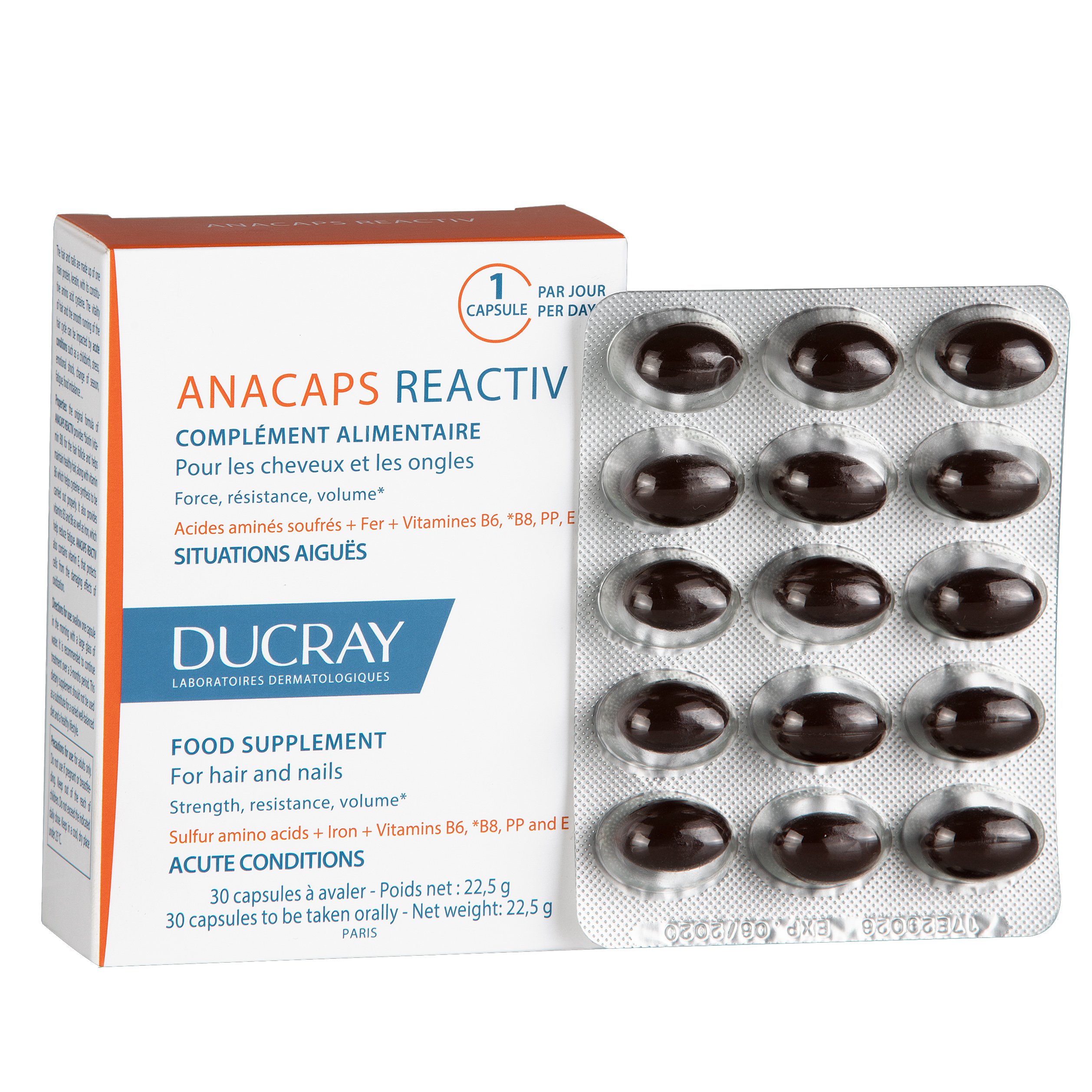 Ducray Anacaps Reactiv Συμπλήρωμα Διατροφής Κατά της Αντιδραστικής Τριχόπτωσης 30 Caps Promo -15%