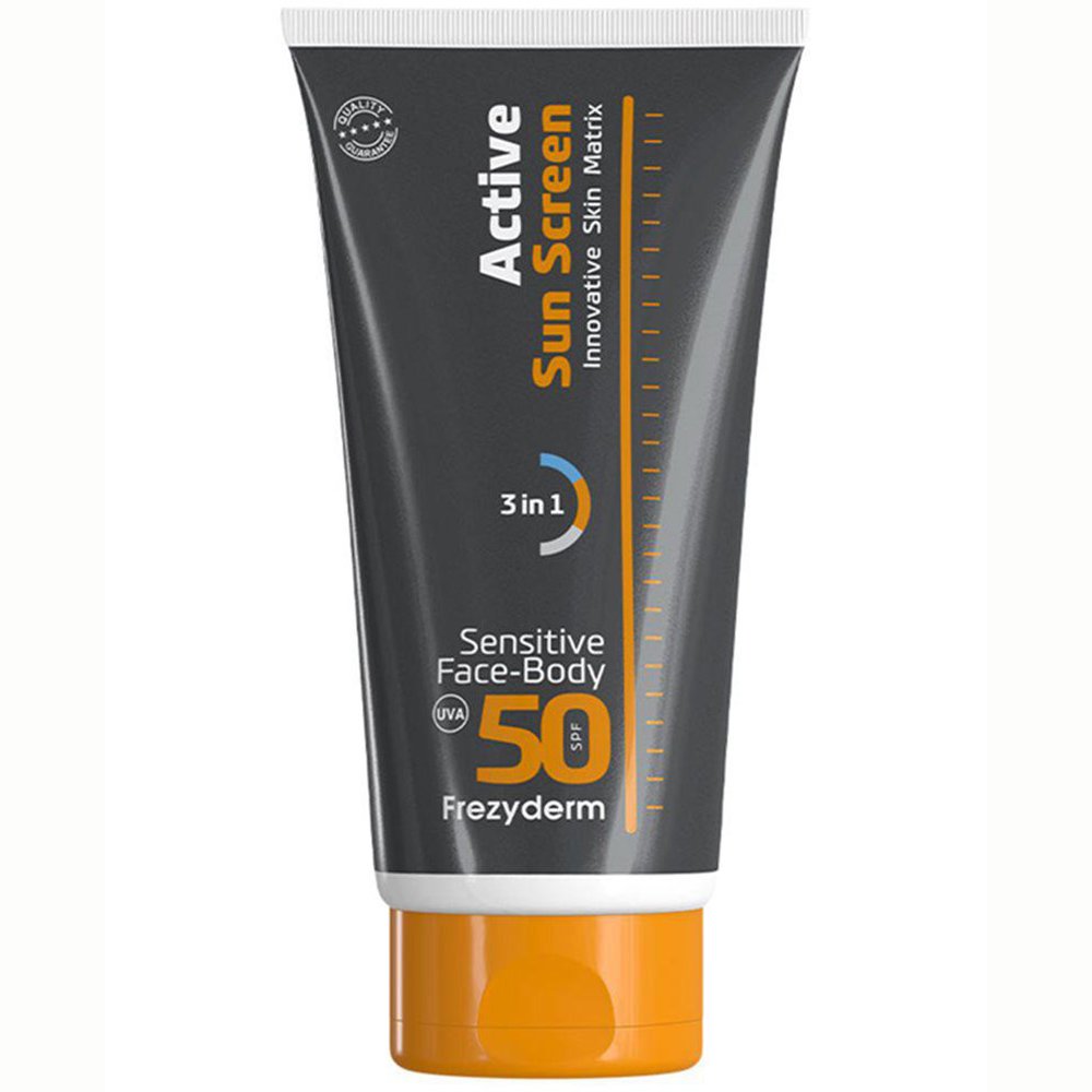 Frezyderm Active Sun Screen Sensitive Face & Body Spf50, Ενεργή Κρέμα Υψηλής Αντηλιακής Προστασίας Προσώπου-Σώματος 150ml
