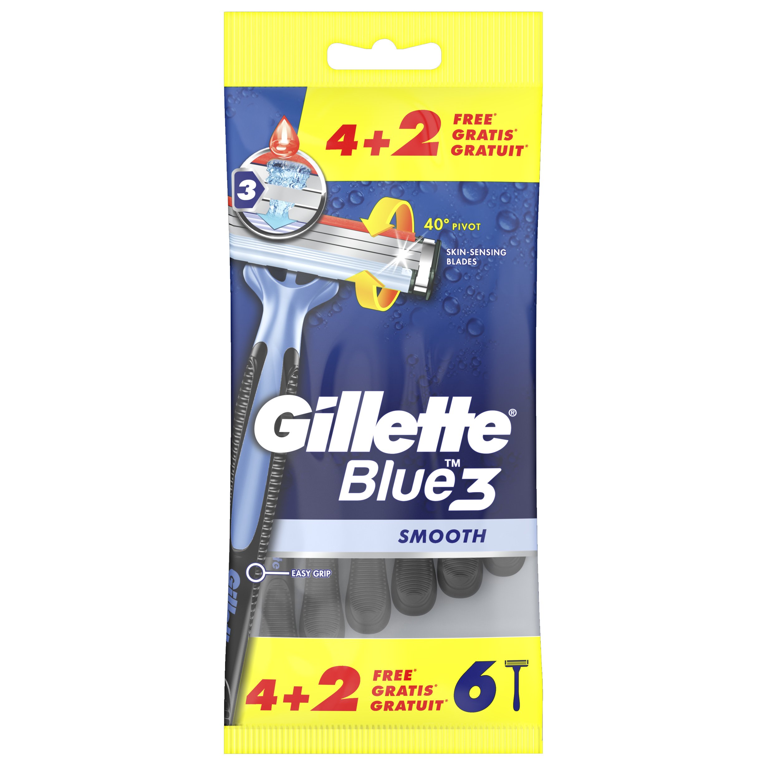 Gillette Blue 3 Ξυραφάκια Μιας Χρήσης 4+2 Δώρο