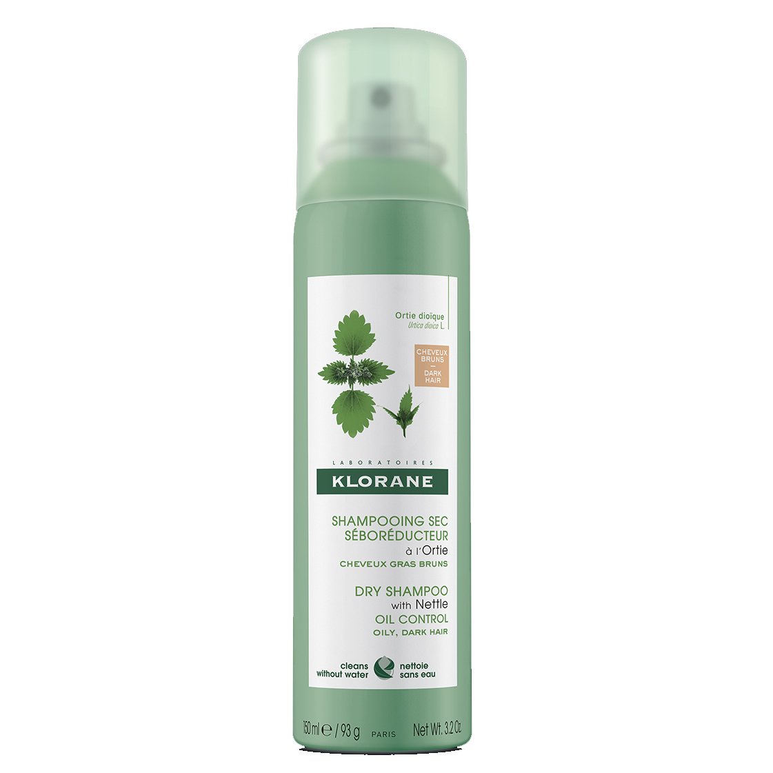 Klorane Ortie Dry Shampoo Brown to Dark Hair Ξηρό Shampoo με Γαλάκτωμα Τσουκνίδας & Φυσικό Χρώμα, για Λιπαρά, Καστανά / Μαύρα Μαλλιά 150ml