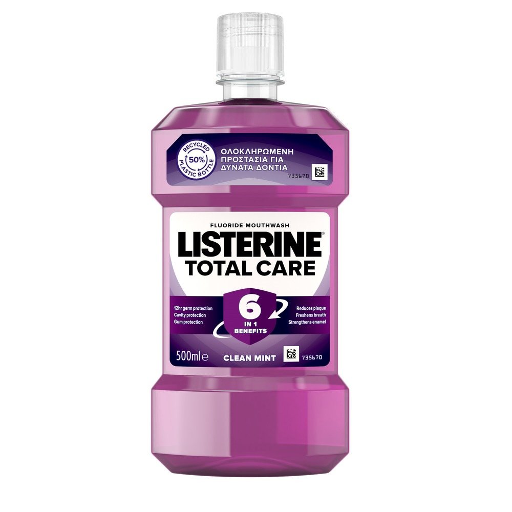 Listerine Total Care Clean Mint Στοματικό Διάλυμα με Έξι Οφέλη για πιο Προηγμένη & Ολοκληρωμένη Προστασία 500ml